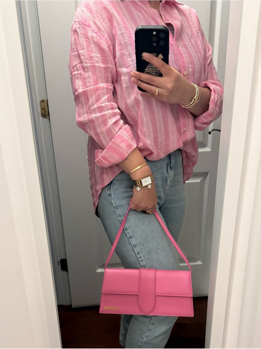 Jacquemus Hot Pink Le bambino long  shoulder bag - Picture 15 of 15